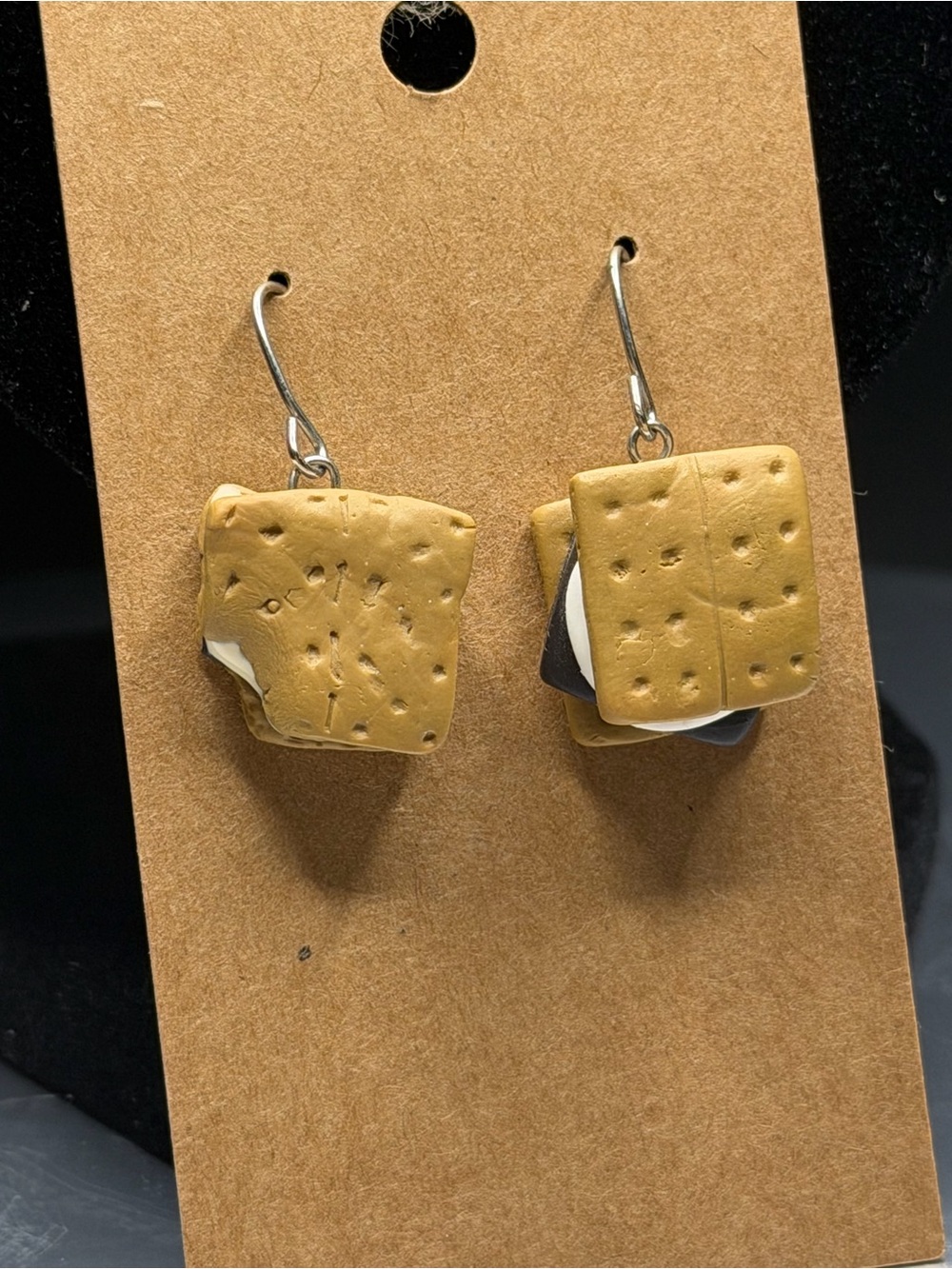 Kids S'mores Dangle Earrings - Tan S'mores Design